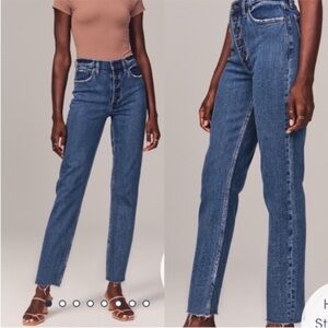 Abercrombie & Fitch The Mom High Rise Button Fly Jeans, Size 28